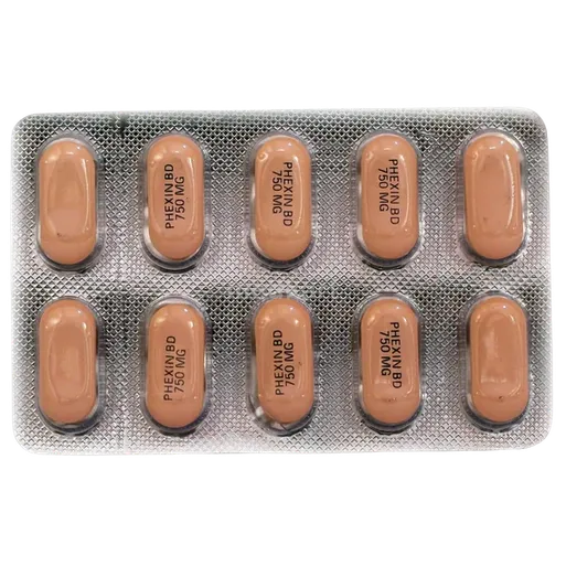 phexin bd 750mg tablet 10's